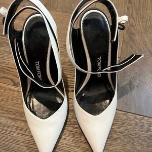 Tom ford 4 inch white heels